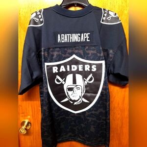 *SOLD * Mitchell and Ness x Bathing Ape Oakland Raiders Jersey Collab Size L